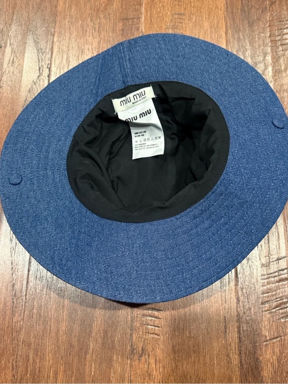 🩷HANDMADE BOUTIQUE HAT🩷 Denim Blue Bucket Hat with White Logo